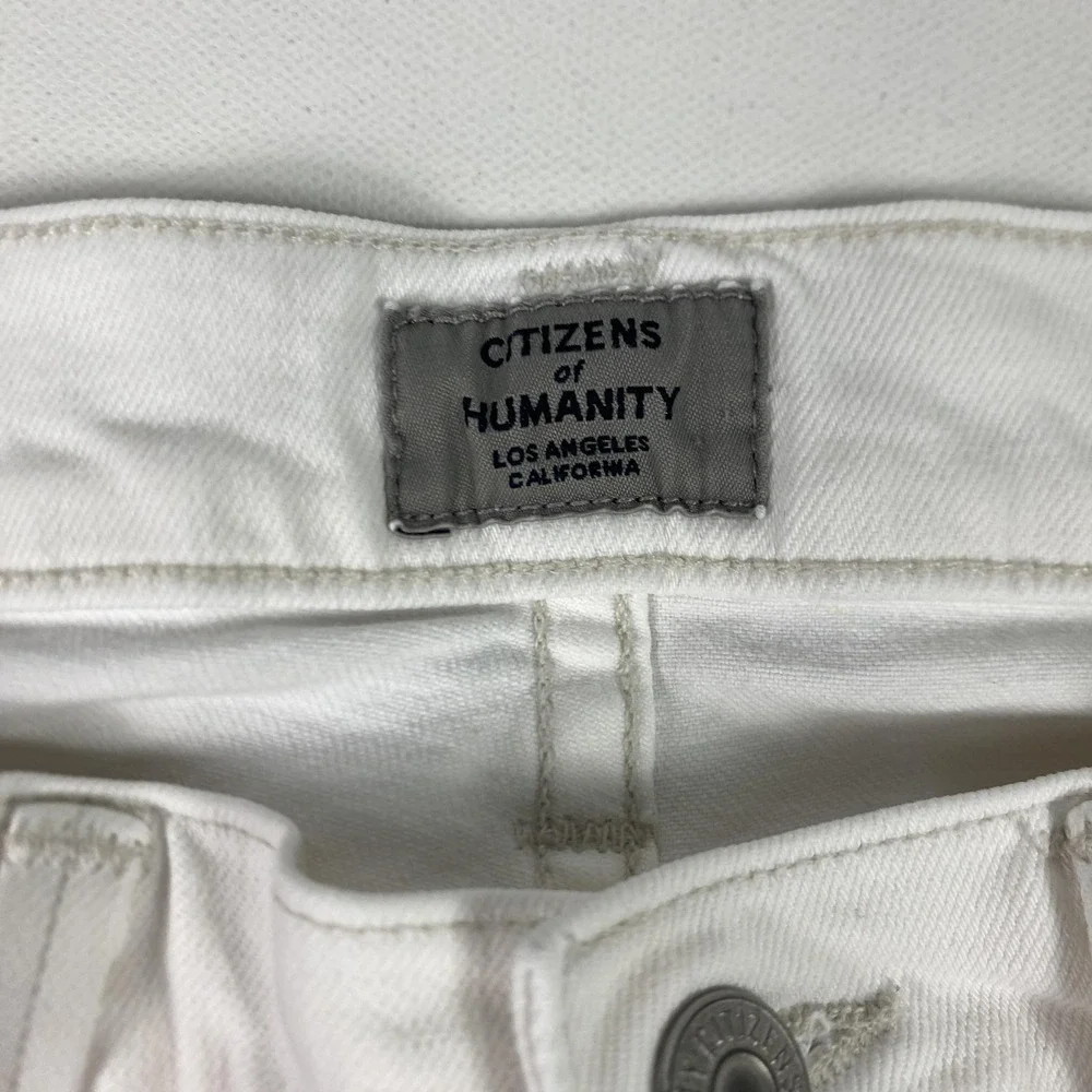 Citizens Of Humanity Elsa Jeans Womens 24 White Mid Rise Slim‎ Crop Ankle Denim
